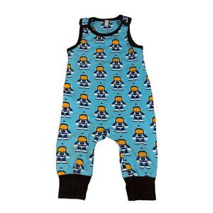 Maxomorra Classic Playsuit Jumper Robots Blue Size 74 9 Months